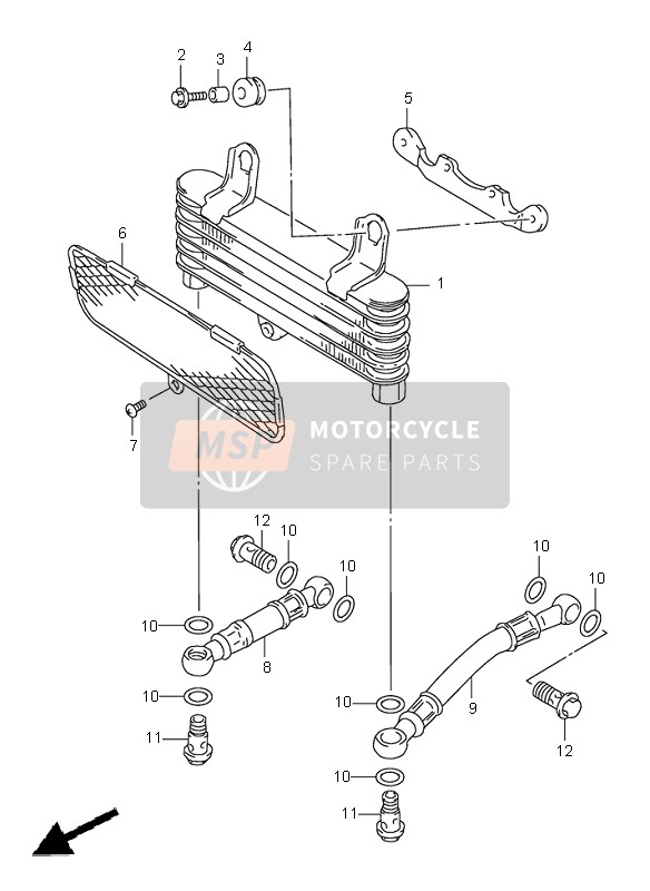 Suzuki TL1000S 1998 Oil Cooler for a 1998 Suzuki TL1000S