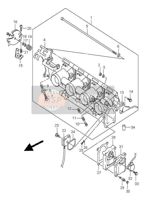 Suzuki GSX-R600 2001 Throttle Body for a 2001 Suzuki GSX-R600