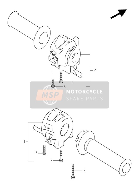 Suzuki TL1000S 1998 Commutateur de poignée pour un 1998 Suzuki TL1000S