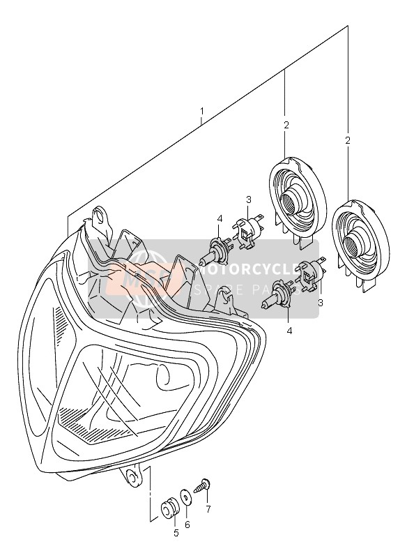 Suzuki GSX-R600 2001 Headlamp (E24) for a 2001 Suzuki GSX-R600