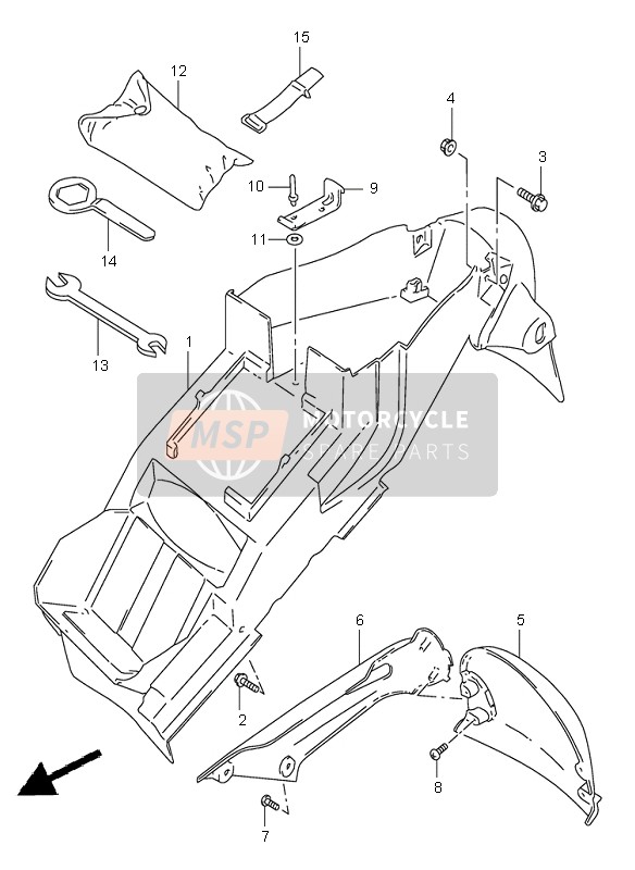 Suzuki TL1000S 1998 Rear Fender for a 1998 Suzuki TL1000S