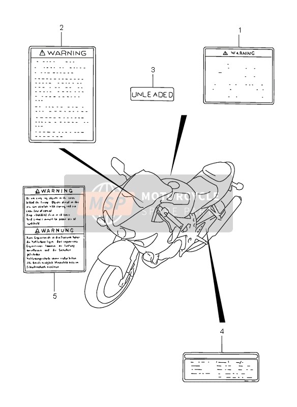 Suzuki TL1000S 1998 Label for a 1998 Suzuki TL1000S