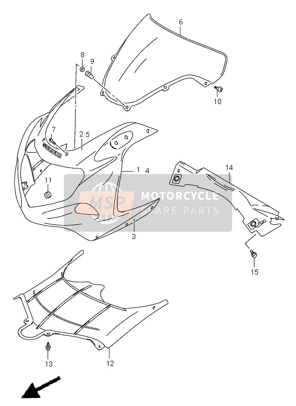 6827539F00FM8, Tapeset Kuip, Suzuki, 1