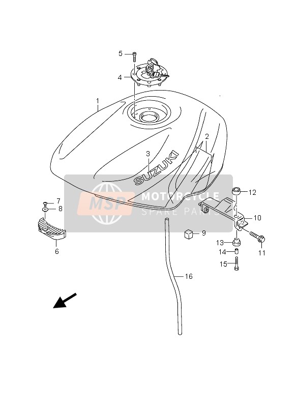 Suzuki GS500 2003 Fuel Tank for a 2003 Suzuki GS500