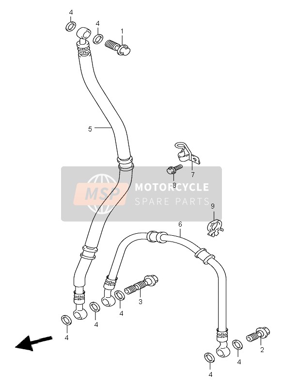 Suzuki GSX-R600 2001 Manguera de freno delantero para un 2001 Suzuki GSX-R600