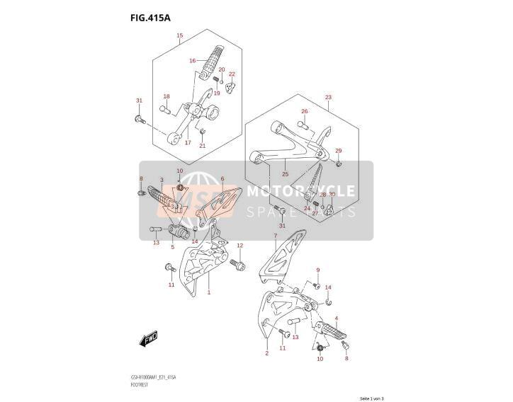 4353141G20, Soporte, Reposapies, Suzuki, 3