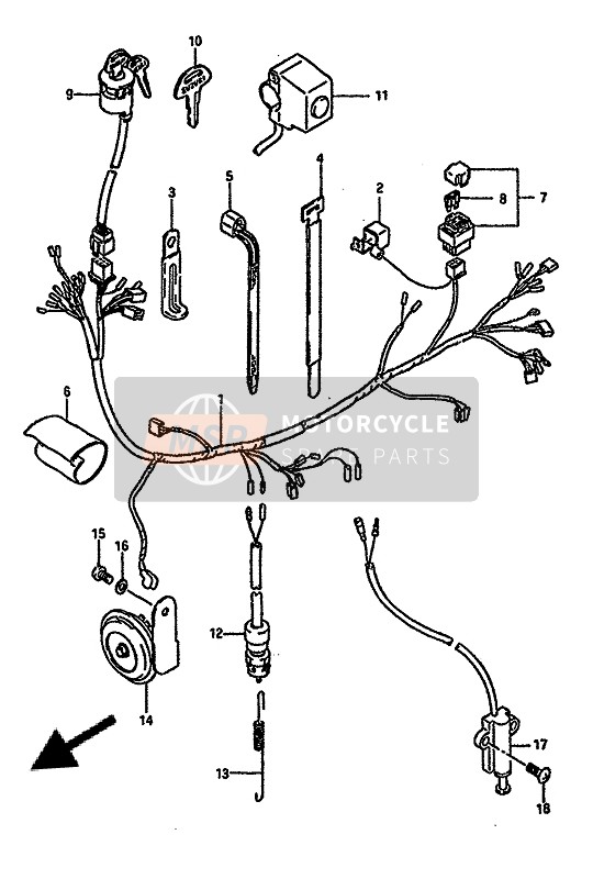 Suzuki DR600R 1987 Wiring Harness for a 1987 Suzuki DR600R