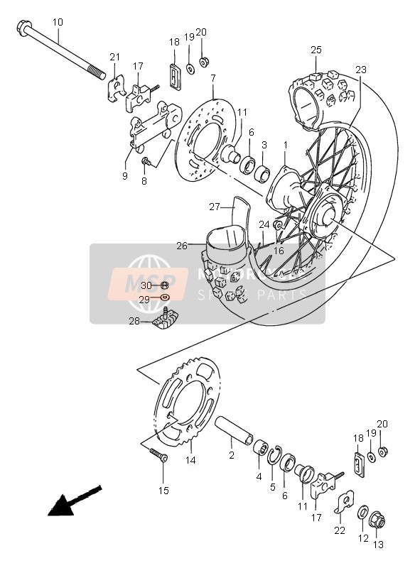 6451103B00, Sprocket, Rear (NT:47), Suzuki, 1