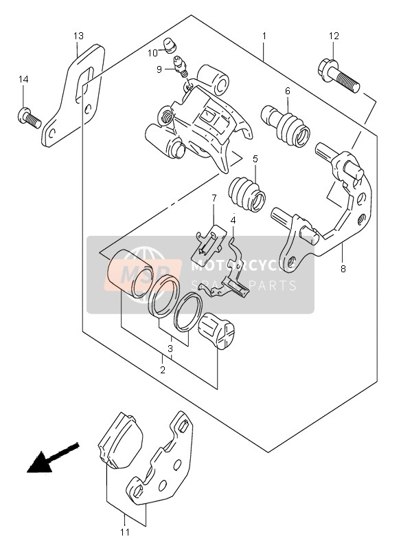 6972502B40, Protezione Pinza Freno Posteri, Suzuki, 1