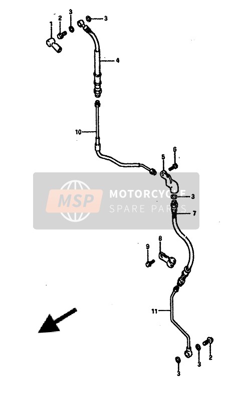 Suzuki DR600R 1988 Flexible de frein avant pour un 1988 Suzuki DR600R