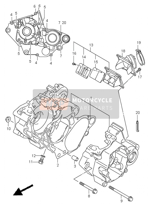 Suzuki RM125 2003 KURBELGEHÄUSE für ein 2003 Suzuki RM125