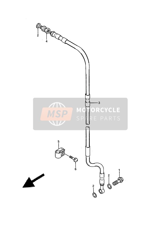 Suzuki RM80 1987 Front Brake Hose for a 1987 Suzuki RM80