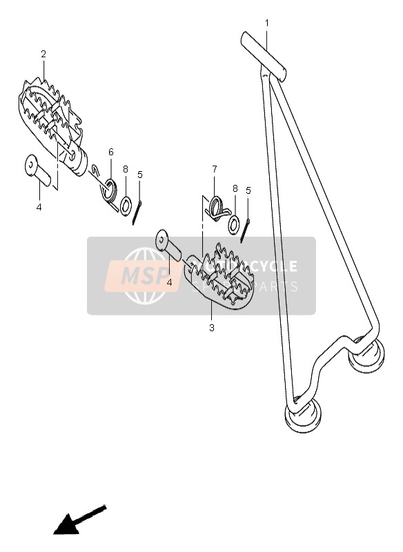 Suzuki RM125 2003 Stand & Footrest for a 2003 Suzuki RM125