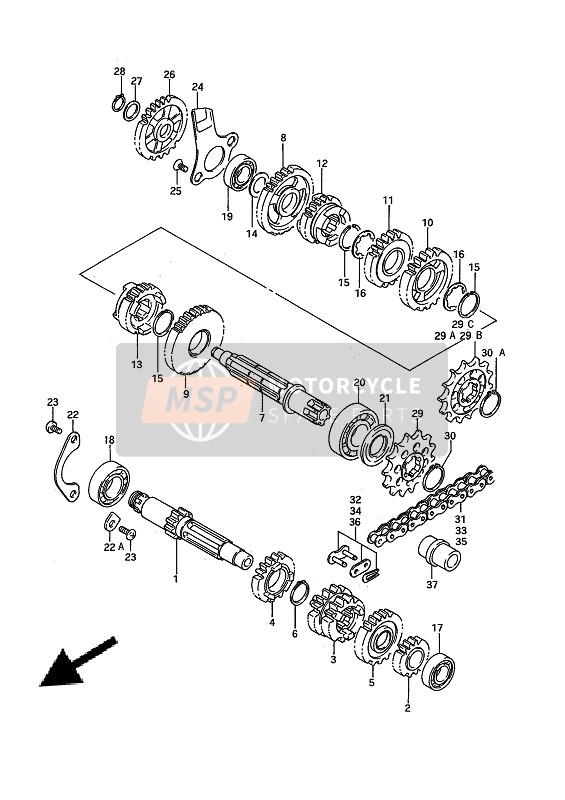 Suzuki RM80 1988 Transmission for a 1988 Suzuki RM80