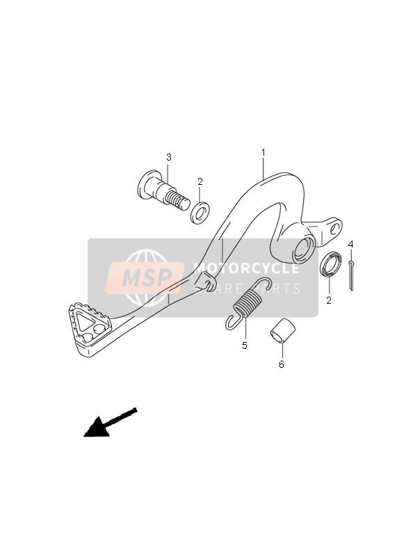 4314237F00, Welle. Bremshebel, Suzuki, 0