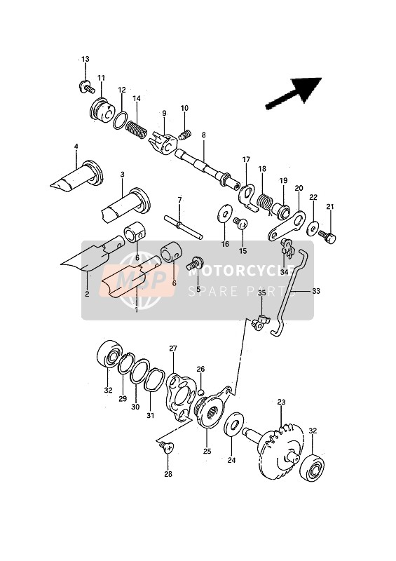 Suzuki RM80 1990 Exhaust Valve for a 1990 Suzuki RM80