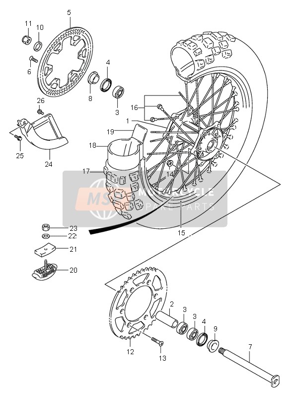 6451114D60, Sprocket, Rear (NT:48), Suzuki, 0