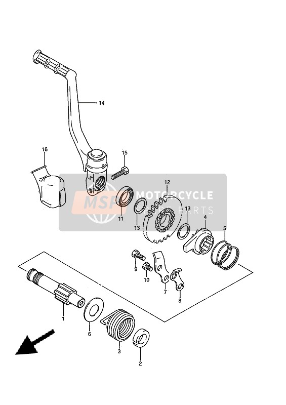 Suzuki RM80 1990 Kick Starter para un 1990 Suzuki RM80