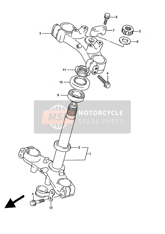 Suzuki RM80 1990 Steering Stem for a 1990 Suzuki RM80