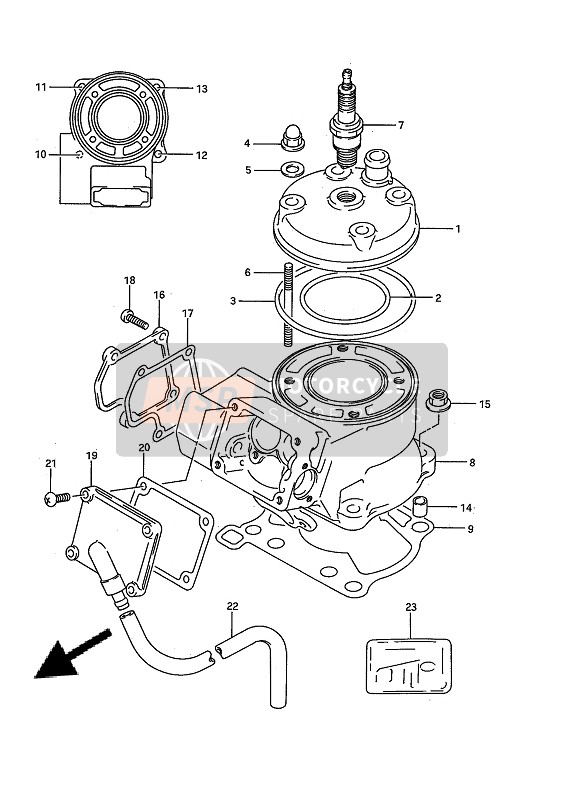 1111103B10, Testa Del Cilindro, Suzuki, 2