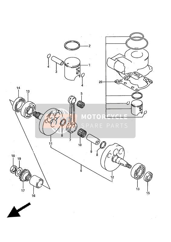 Suzuki RM80 1992 Crankshaft for a 1992 Suzuki RM80