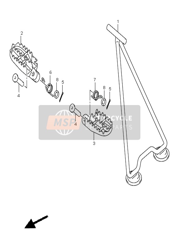 Suzuki RM250 2003 Stand & Footrest for a 2003 Suzuki RM250