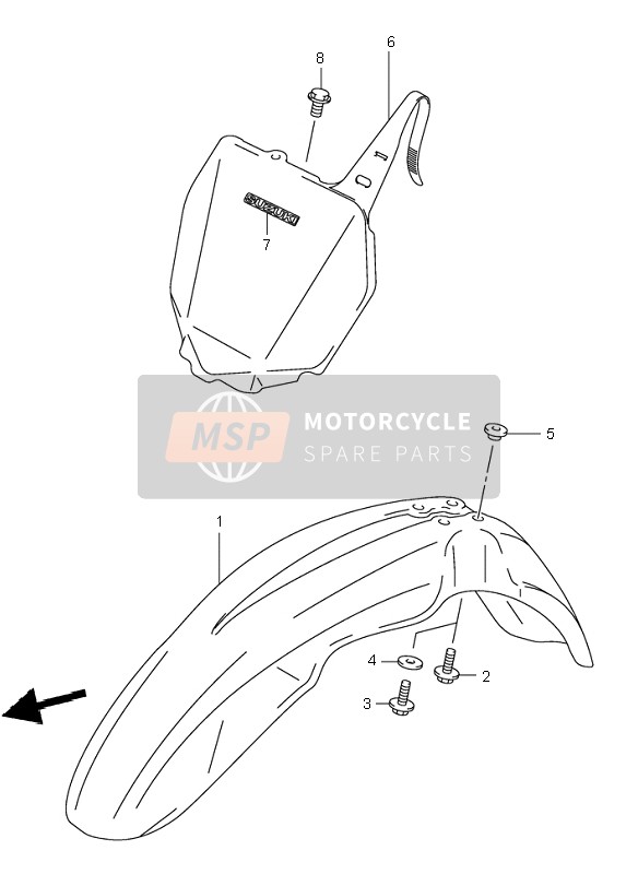 9491137F0230H, Washer, Front Number   (White), Suzuki, 0