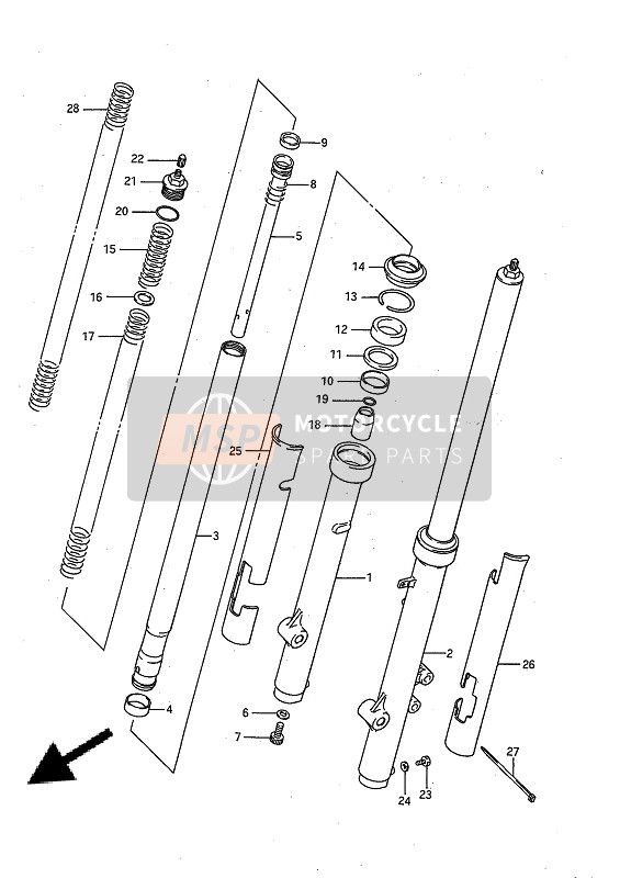 Suzuki RM80X 1987 Front Fork for a 1987 Suzuki RM80X