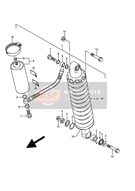 Suzuki RM80X 1987 Rear Shock Absorber for a 1987 Suzuki RM80X