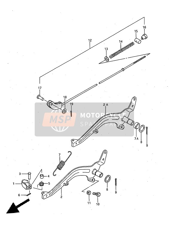 Suzuki RM80X 1988 Freno posteriore per un 1988 Suzuki RM80X