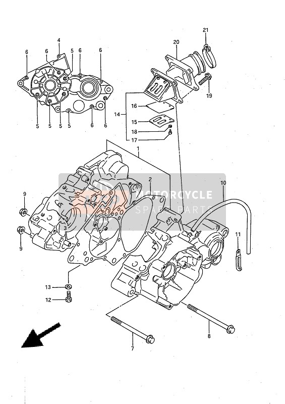 Suzuki RM80X 1989 Caja Del Cigüeñal para un 1989 Suzuki RM80X