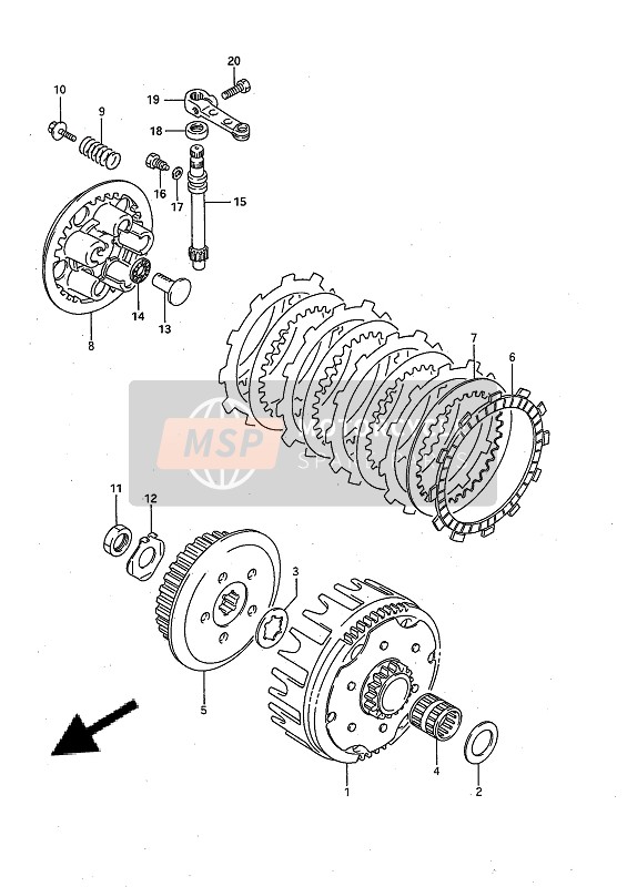 Suzuki RM80X 1989 Embrague para un 1989 Suzuki RM80X