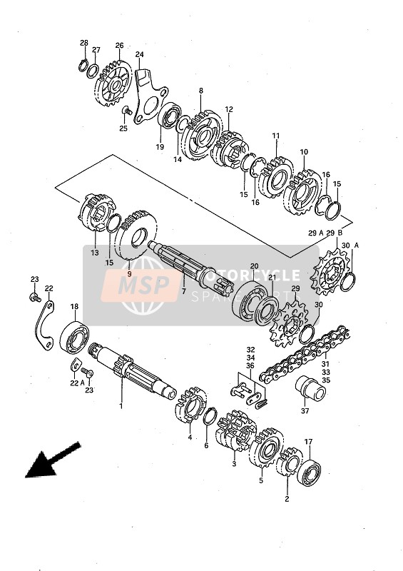 Suzuki RM80X 1989 Transmission for a 1989 Suzuki RM80X