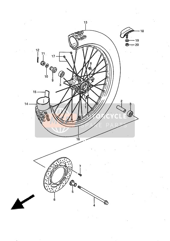 Suzuki RM80X 1989 Front Wheel for a 1989 Suzuki RM80X