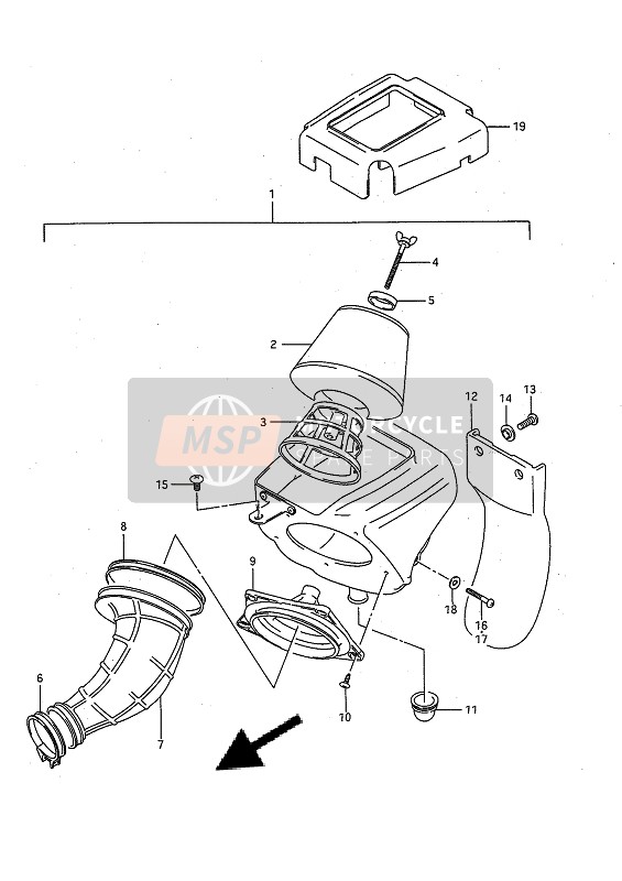 Suzuki RM80X 1991 Purificateur d'air pour un 1991 Suzuki RM80X