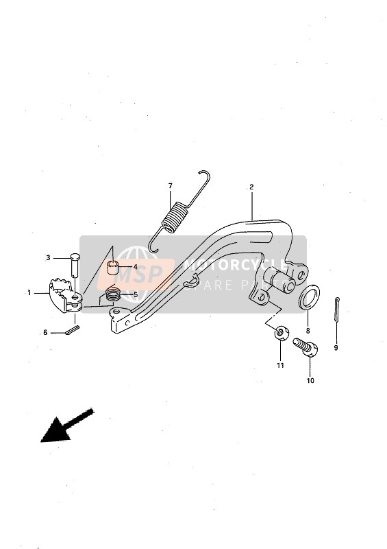 Suzuki RM80X 1992 Frein arriere pour un 1992 Suzuki RM80X