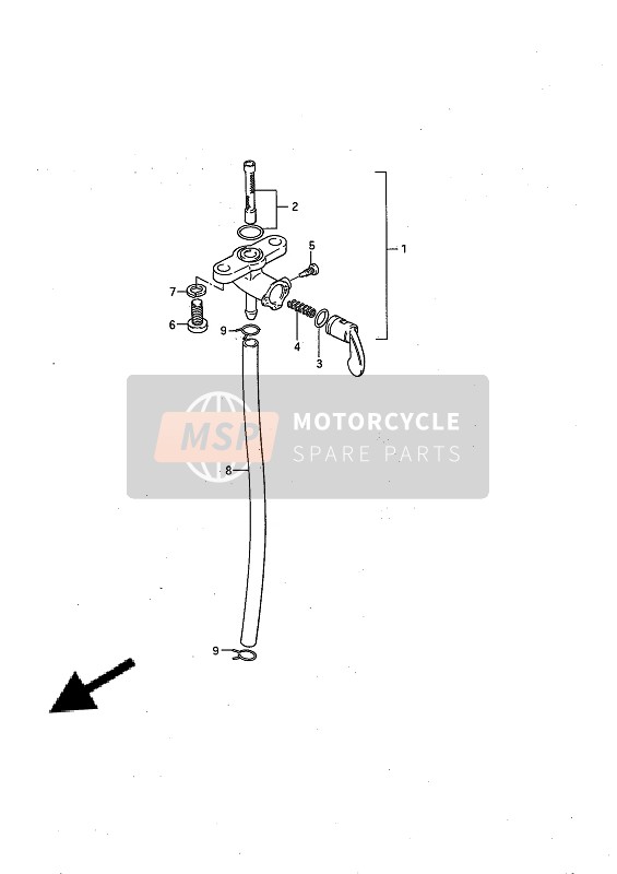 Suzuki RM80X 1992 Grifo de combustible para un 1992 Suzuki RM80X