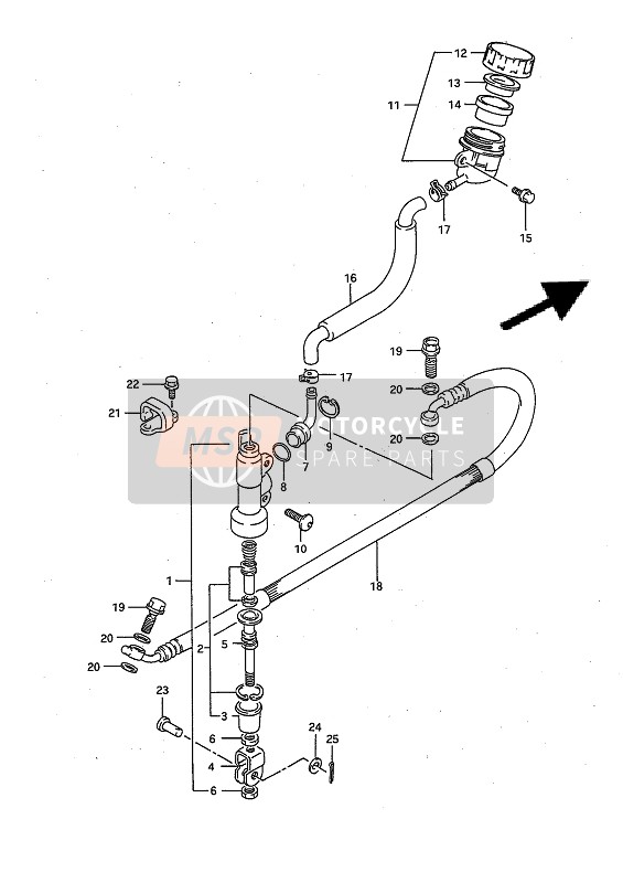 Suzuki RM80X 1992 Rear Master Cylinder for a 1992 Suzuki RM80X