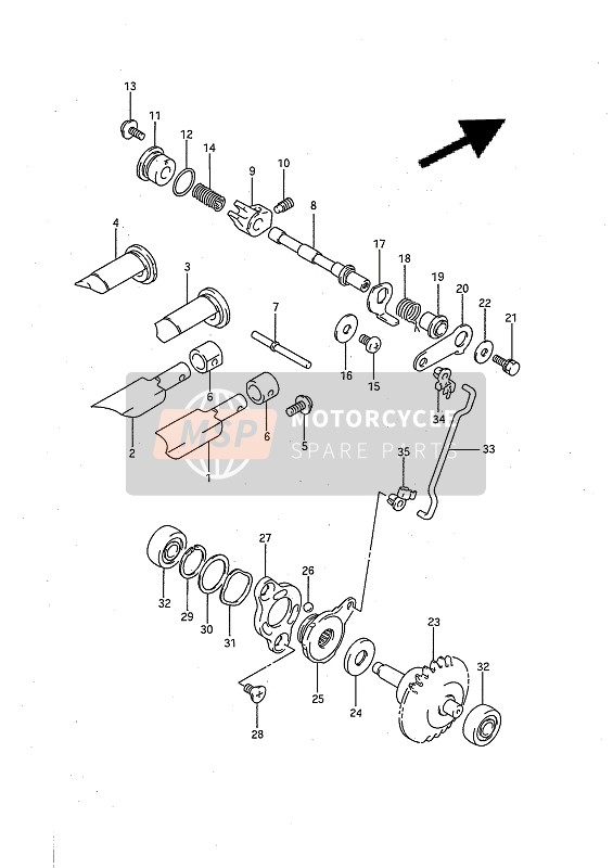 Suzuki RM80X 1993 Exhaust Valve for a 1993 Suzuki RM80X