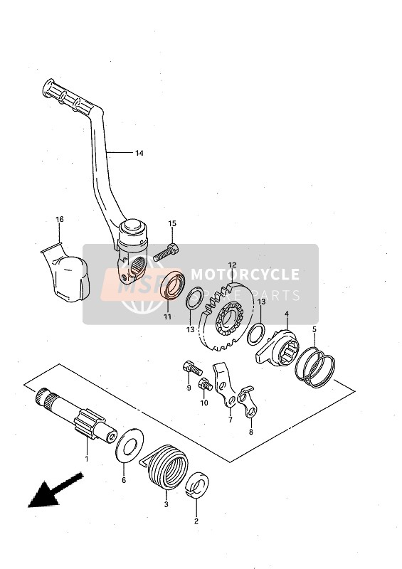 Suzuki RM80X 1993 Kick Starter for a 1993 Suzuki RM80X