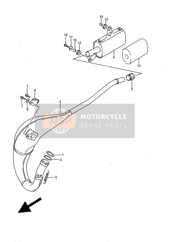 Suzuki RM80X 1994 SCHALLDÄMPFER für ein 1994 Suzuki RM80X