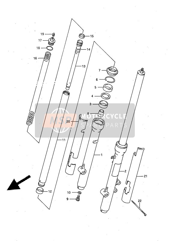 Suzuki RM80X 1994 Front Fork for a 1994 Suzuki RM80X