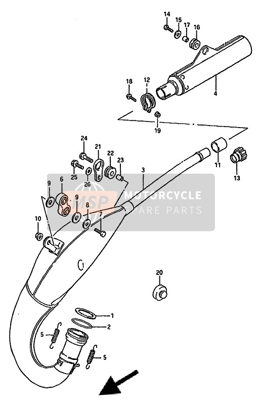 Suzuki RM125 1987 Muffler for a 1987 Suzuki RM125