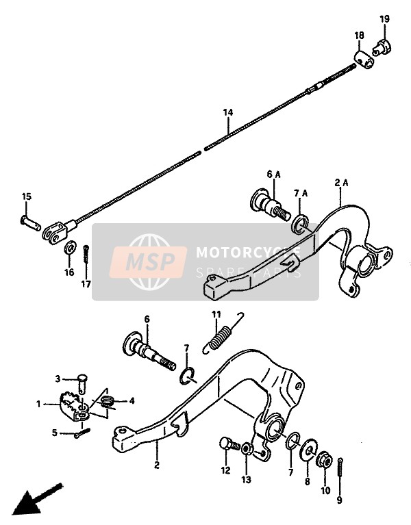 Suzuki RM125 1987 Rear Brake for a 1987 Suzuki RM125