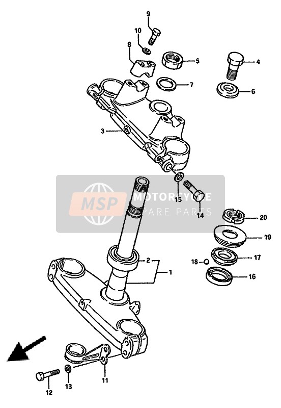 Suzuki RM125 1987 GABELBRÜCKE für ein 1987 Suzuki RM125