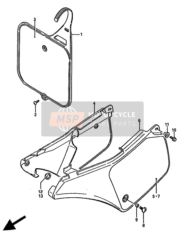 Suzuki RM125 1988 Frame Cover for a 1988 Suzuki RM125