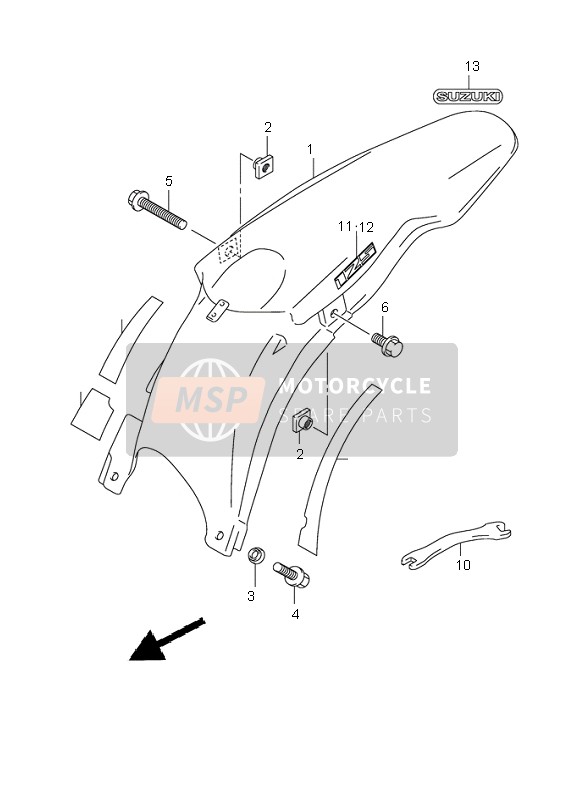 6872113A01GY8, Emblem,Rear, Suzuki, 1