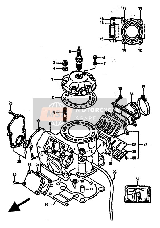 Suzuki RM250 1987 ZYLINDER für ein 1987 Suzuki RM250