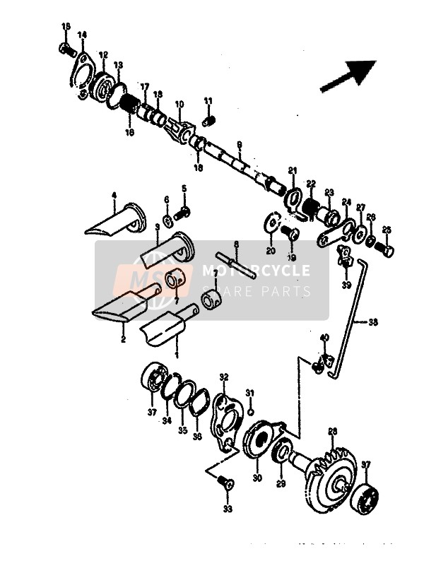 Suzuki RM250 1987 Exhaust Valve for a 1987 Suzuki RM250