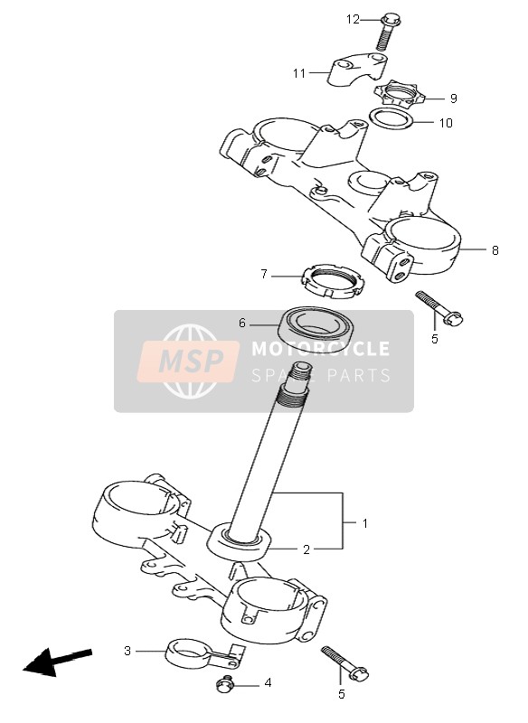 Suzuki RM125 2004 Steering Stem for a 2004 Suzuki RM125